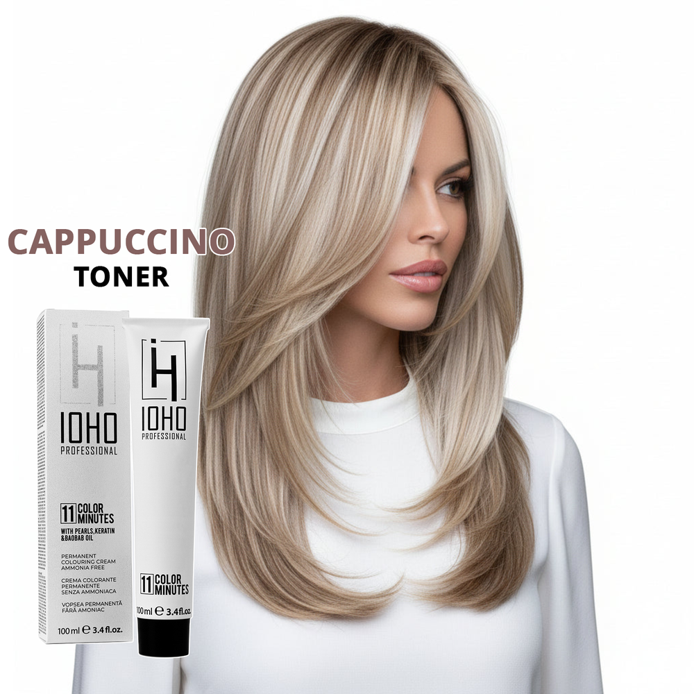 Permanent Color 11 Minutes Cappuccino Toner Ammonia-Free - Ioho Professional- Ioho Professional