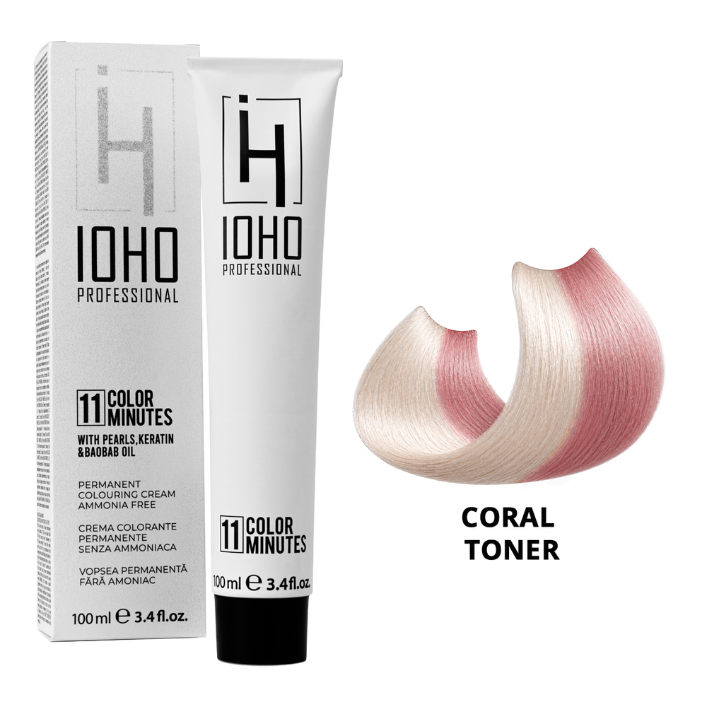 Permanent Color 11 Minutes Coral Toner Ammonia-Free - IOHO Professional
