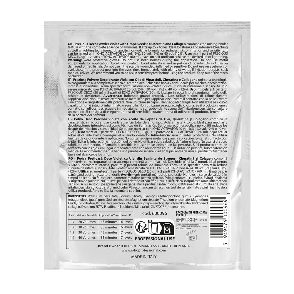 Pudra Decoloranta Fara Amoniac - Precious Deco 30g - Ioho Professional - HNIcosmetice.ro