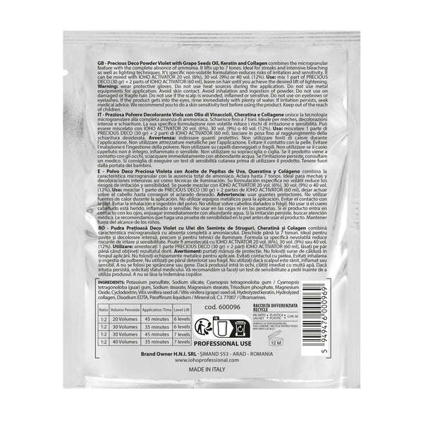 Pudra Decoloranta Fara Amoniac - Precious Deco 30g - Ioho Professional - HNIcosmetice.ro