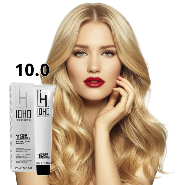 Permanent Color 11 Minutes 10.0 Very Light Blonde Extra Ammonia-Free - IOHO Professional