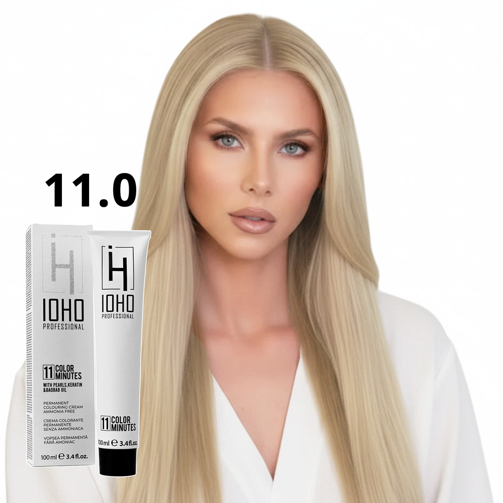 Permanent Color 11 Minutes 11.0 Platinum Blonde Super Light Ammonia-Free - IOHO Professional