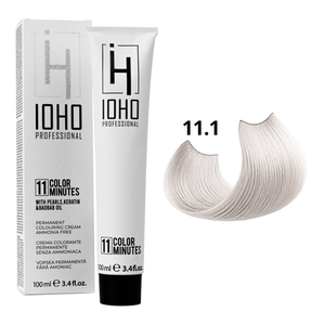 Permanent Color 11 Minutes 11.1 Platinum Blonde Super Light Ash Ammonia-Free - IOHO Professional