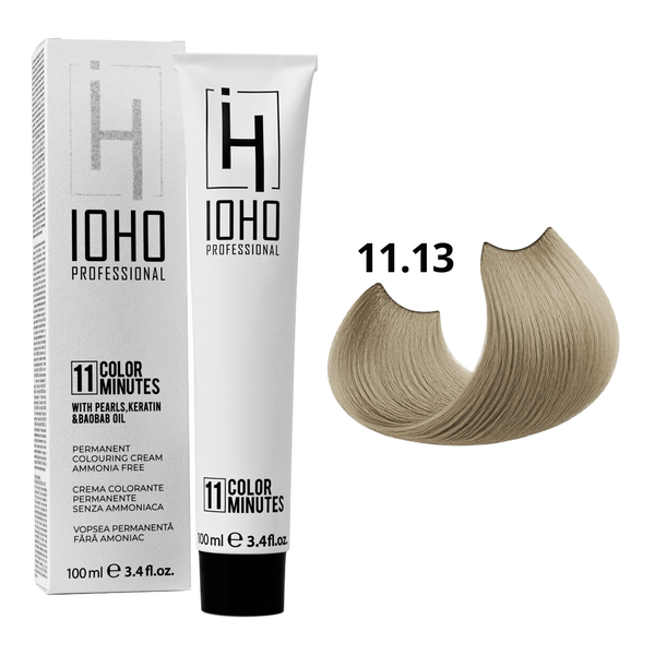 Permanent Color 11 Minutes 11.13 Platinum Blonde Super Light Sand Ammonia-Free - IOHO Professional