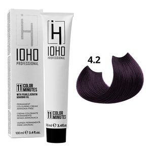 Permanent Color 11 Minutes 4.2 Chestnut Violet Ammonia-Free - IOHO Professional