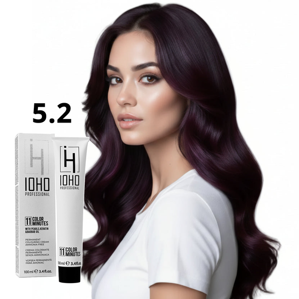 Permanent Color 11 Minutes 5.2 Chestnut Light Violet Ammonia-Free - Ioho Professional