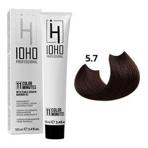 Permanent Color 11 Minutes 5.7 Chestnut Light Brown Ammonia-Free - IOHO Professional