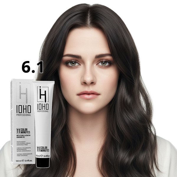 Permanent Color 11 Minutes 6.1 Dark Gray Blonde Ammonia-Free - IOHO Professional