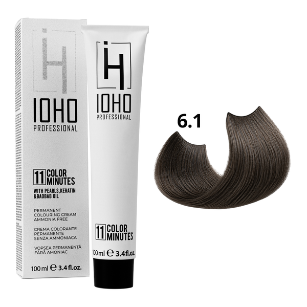 Permanent Color 11 Minutes 6.1 Dark Gray Blonde Ammonia-Free - IOHO Professional