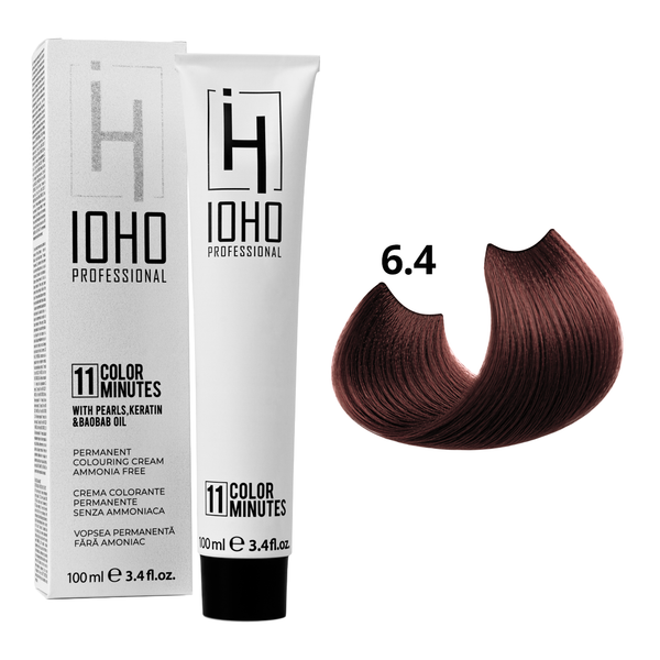 Permanent Color 11 Minutes 6.4 Dark Copper Blonde Ammonia-Free - IOHO Professional