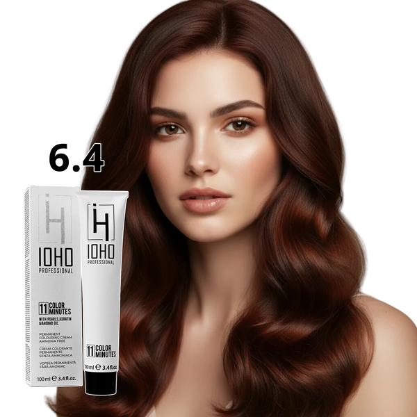 Permanent Color 11 Minutes 6.4 Dark Copper Blonde Ammonia-Free - Ioho Professional