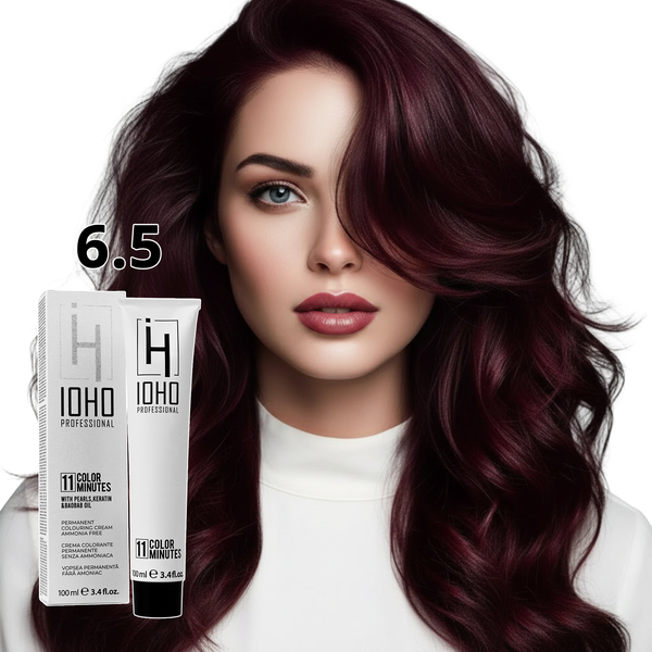 Permanent Color 11 Minutes 6.5 Blonde Dark Mahogany Ammonia-Free - Ioho Professional