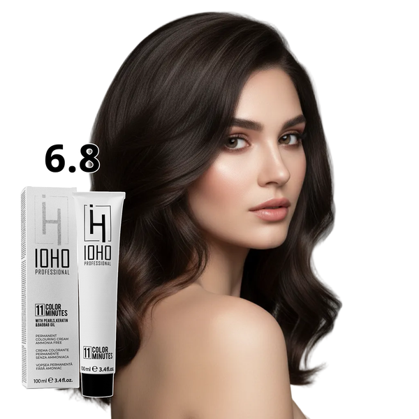 Permanent Color 11 Minutes 6.8 Blonde Dark Beige Ammonia-Free - IOHO Professional