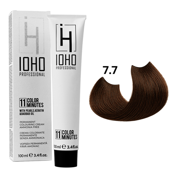 Permanent Color 11 Minutes 7.7 Blonde Brown Ammonia-Free - IOHO Professional
