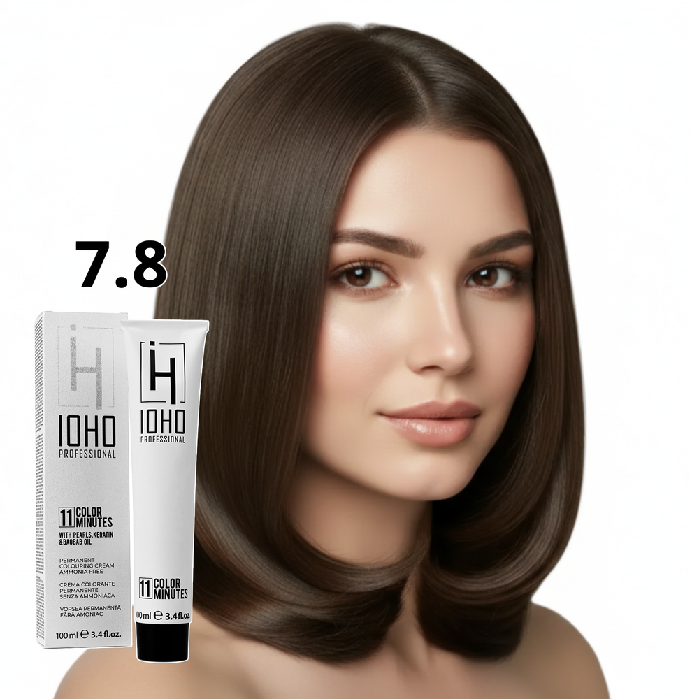 Permanent Color 11 Minutes 7.8 Blond Beige Ammonia-Free - Ioho Professional