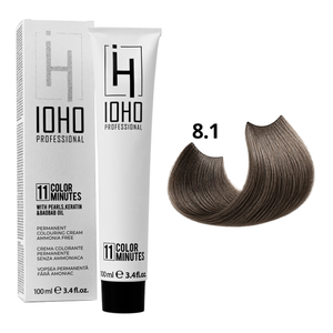Permanent Color 11 Minutes 8.1 Light Gray Blonde Ammonia-Free  - IOHO Professional