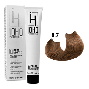 Permanent Color 11 Minutes 8.7 Light Brown Blonde Ammonia-Free - IOHO Professional