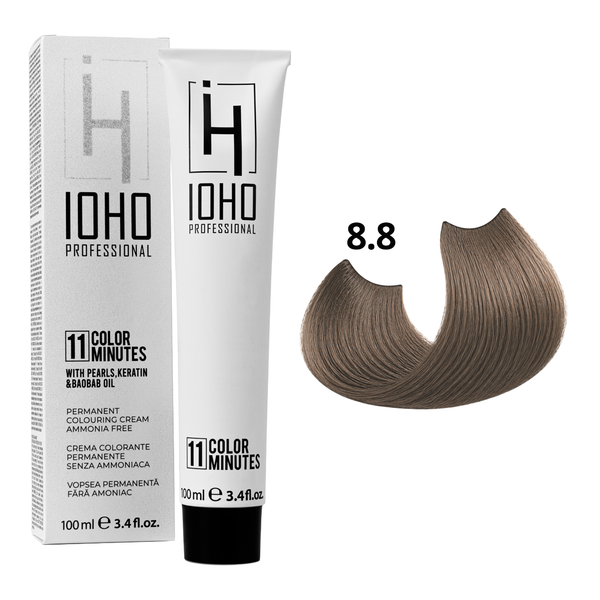 Permanent Color 11 Minutes 8.8 Blonde Light Beige Ammonia-Free - IOHO Professional