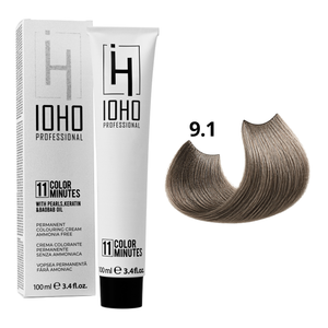 Permanent Color 11 Minutes 9.1 Very Light Gray Blonde Ammonia-Free - IOHO Professional