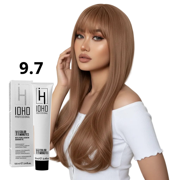 Permanent Color 11 Minutes 9.7 Very Light Brown Blonde Ammonia-Free - Ioho Professional