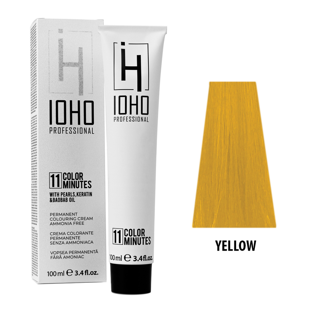Vopsea de Par Corector Galben Permanenta Fara Amoniac - Color 11 Minutes Corrector Yellow - Ioho Professional - HNIcosmetice.ro