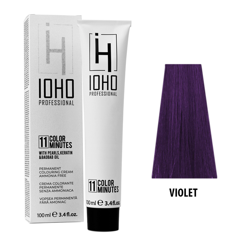 Vopsea de Par Corector Violet Permanenta Fara Amoniac - Color 11 Minutes Corrector Violet - Ioho Professional - HNIcosmetice.ro