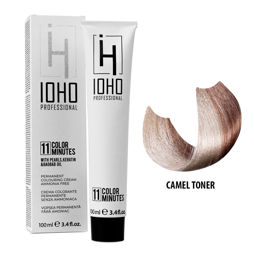Vopsea de Par Toner Bej Permanenta Fara Amoniac - Color 11 Minutes Camel Toner - Ioho Professional - HNIcosmetice.ro