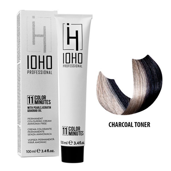Vopsea de Par Toner Gri Antracit Permanenta Fara Amoniac - Color 11 Minutes Charcoal Toner - Ioho Professional - HNIcosmetice.ro